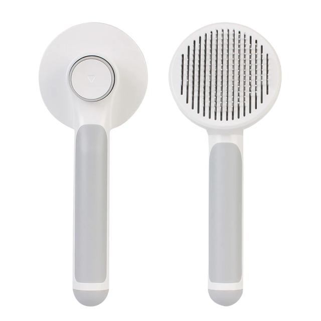 Escova de Auto Limpeza para Pets: Pente Plástico Ideal para Remover Pelos de Gato e Acessórios de Beleza