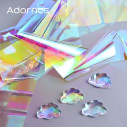 Moldes de resina epóxi de celofane com glitter holográfico, 4 unidades, enchimento espumante sereia gradiente aurora papel diy pingentes artesanato fazendo - Image 1