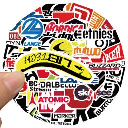 50 pçs legal dos desenhos animados esqui marca logotipo adesivos para portátil telefone bagagem guitarra snowboard à prova dwaterproof água graffiti decalques de vinil - Image 4