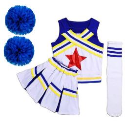 Traje de torcida vermelha para mulheres e meninas, uniforme de competição, equipe escolar, traje de dança infantil - Image 3