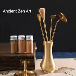 Kit De Fabricação De Incenso De Latão Zen Tradicional, Fragrância De Mão Portátil, Ferramentas De Molde De Selo Em Pó, Queimador De Incenso Antigo, Acessórios DIY - Image 2