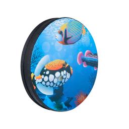Orff-Tamborim De Mão De Madeira Para Crianças, Percussão Azul, Handheld, Instrumento Musical, KTV Party Toys, 10" - Image 5
