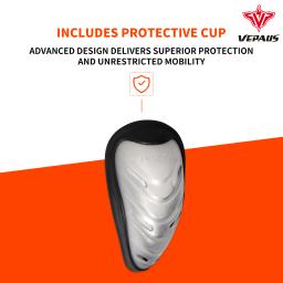 Vepaus-shorts de compressão para meninos, com proteção bio-flex copo, umidade wicking, ventilação proteção para o beisebol, tamanho jovem - Image 5