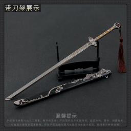 Chinês famoso Metal espada Artesanato Ornamentos, grande liga de zinco, Ancient Tang, Faca Horizontal, Home Acessórios Decoração, 30cm - Image 2