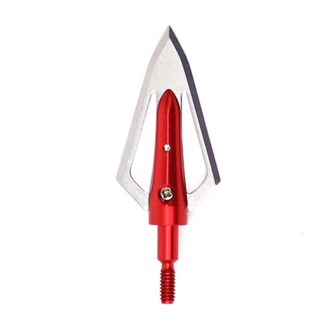 Broadheads de Arco e Besta 100 Grains com 2 Lâminas - Acessórios para Flechas, Disponíveis em 6 ou 12 Unidades