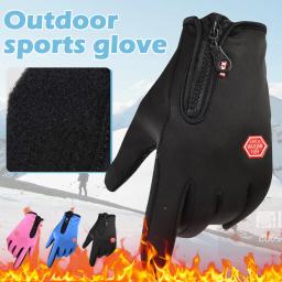 Luvas de ciclismo de dedo completo impermeáveis para homens, tela sensível ao toque, quente, ao ar livre, bicicleta, bicicleta, esqui, motocicleta, equitação, inverno, novo - Image 2