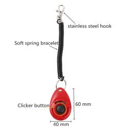 Produtos para animais de estimação gato cão treinamento clicker plástico novos cães clique trainer ajuda ajustável alça de pulso som chaveiro cão repeller - Image 2