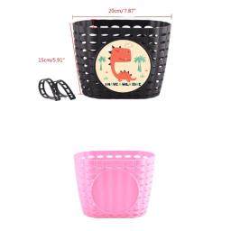 Cesta bicicletas plástico para menino menina cesta vime com alça fixação - Image 6