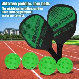 Pickleball Raquetes Set, Conjunto de 2 Raquetes e 4 Pickleballs, Raquete Pickle-Ball, Acessório Esportivo - Image 4