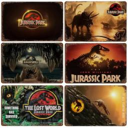 Clássico Jurassic Park Filme Retro Sinal De Metal, Cartaz De Filme Antigo, Placa De Parede Vintage, Bar, Clube, Homem Caverna, Home Wall Decor - Image 1