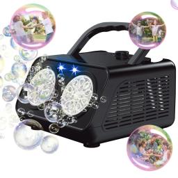 Máquina automática de bolhas para crianças, Upgrade Bubble Blower, 2 ventiladores, 20000 + bolhas por minuto, fabricante portátil Ope - Image 1