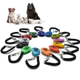 Treinamento do cão clicker pet cat plástico novos cães clique trainer ferramentas de ajuda ajustável alça de pulso som chaveiro suprimentos para cães - Image 1