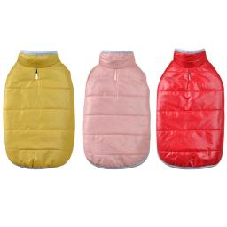 Casaco impermeável dupla face para cães, roupas engrossadas para animais, colete quente para cachorros, traje monocromático, suprimentos para cães, outono, inverno - Image 1