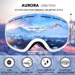 MAXJULI Óculos de esqui para homens, esportes de neve de inverno com lente dupla antiembaçante máscara de esqui óculos para homens mulheres óculos de esqui de neve M3 - Image 2