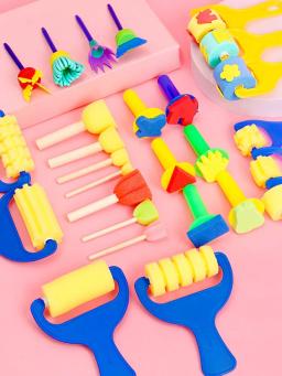 Kits de Pincéis de Esponja Infantil, Brinquedos De Desenho De Flores, Pintura De Criança, Artesanato Educacional DIY, Ferramentas de Criatividade - Image 6