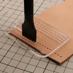Régua Fixa Soco Acrílico com Escala, Ferramenta De Artesanato De Couro, Fabricação Manual De Couro DIY, Molde Auxiliar, Ferramenta de Deformação Anti-Pulling - Image 1