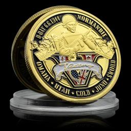Normandy Landings Challenge Coin, Medalha Comemorativa, Grandes Eventos Históricos, Ornamento de Metal Desktop, Presente do Festival, 19ud6.6 - Image 1
