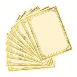 10 pçs certificado de prêmio papel em branco a4 papel certificado de diploma para cerimônia de formatura escritório escola (250g folha de ouro) - Image 1