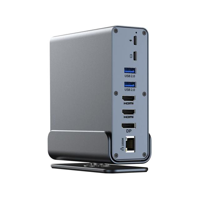 Docking Station para Mac Pro, Hub Vertical com Monitor Triplo, 4K HD, RJ45 1000M,USB 3.0, 2.0,PD 3.0,SD, TF, Áudio 3.5, 15 em 1