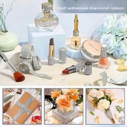Fita auto-adesiva Rhinestone, Diamond Ribbon, Crystal Roll, Glitter Bling para artesanato DIY, 1 Yard - Image 6