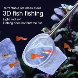 Mini rede de pesca com alça longa Rede de aquário Malha de pesca do aquário Aterragem telescópica de peixes Saco de malha profunda - Image 2