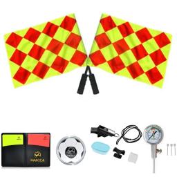 Futebol Árbitro Whistle Coin, Cartões vermelhos e amarelos, Bandeiras de futebol, barômetro, Air Pressure Gauge Kit, Futebol Equipamento de Treino - Image 1