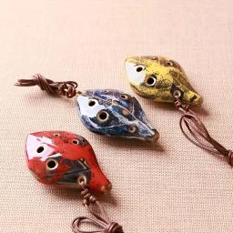 Ocarina de 6 buracos, estilo chinês antigo, instrumento artesanal, som, com cordão, como uma folha, 1pc - Image 1