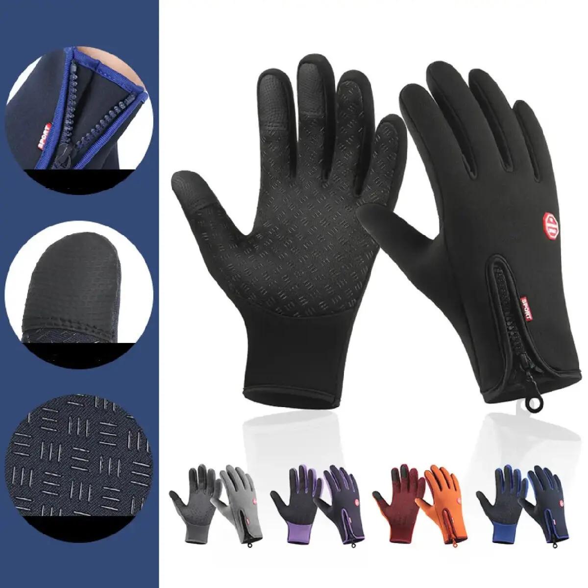 Touchscreen luvas quentes ao ar livre ciclismo condução da motocicleta luvas frias à prova de vento antiderrapante das mulheres dos homens luva de esqui de inverno - Image 1