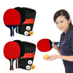 Raquete De Tênis De Mesa Com Saco, 2 Raquetes E 3 Bolas Pás, Conjunto Profissional De Ping Pong De 2 Jogadores, Jogo De Torneio - Image 1