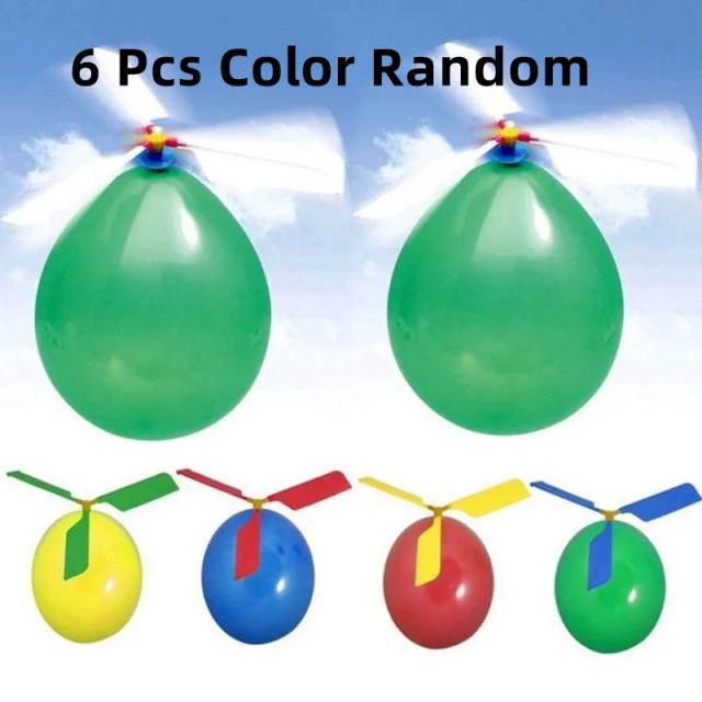 Helicóptero de Balão Brinquedo Voador Divertido 6 Peças