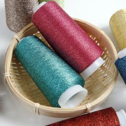 Fio De Seda Brilhante De Prata De Ouro, Cashmere Tecido, Fio De Crochet De Flor Envolvido, Fio Piscando, Fio De Seda De Ouro Do Arco-íris, 55g - Image 2