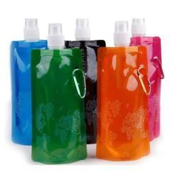 Bolsa de água portátil dobrável para esportes ao ar livre, Garrafa plástica criativa, Suprimentos para caminhadas e corrida, 500ml - Image 2