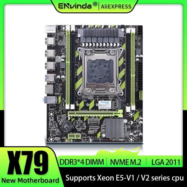 ENVINDA X79 LGA 2011 Placa-Mãe com Suporte a REG ECC e NVME M.2