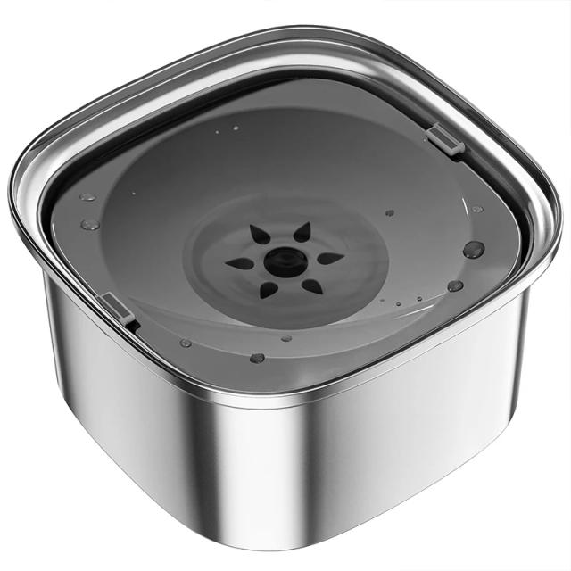Tigela Antirrespingos de Grande Capacidade em Aço Inoxidável para Cães e Gatos - 3000ml