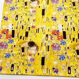 Famosa mundial pintura a óleo impressa retalhos tecidos de costura boneca acessórios artesanais tecidos de algodão para material diy têxtil - Image 3