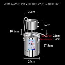 Destilador De Água 10L Vaporizador De Vinho Equipamento De Cerveja Máquina De Assar Vinho Filtro De Água Brandy De Vinho Kit De Cerveja De Óleo Essencial - Image 2