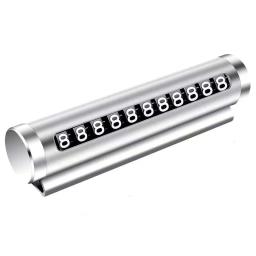 Placa de número de estacionamento temporário para carro, preto/prata/azul, material de liga de alumínio, rolo ajustável, placa de estacionamento, suprimentos para carro - Image 5