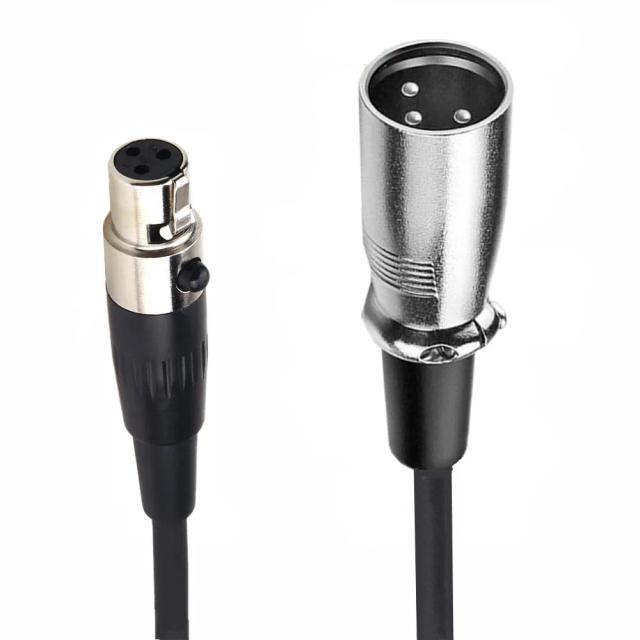 Cabo de Áudio Mini XLR 3 Pin Macho para XLR 3 Pin Fêmea com Blindagem de Alumínio e Fios de Cobre para Microfones e Câmeras