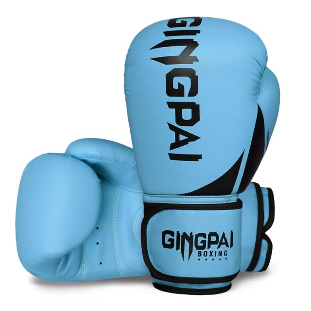Luvas de boxe de couro de alta qualidade para adultos, ideais para Muay Thai e Sanda, disponíveis em 6 oz a 12 oz para homens e mulheres