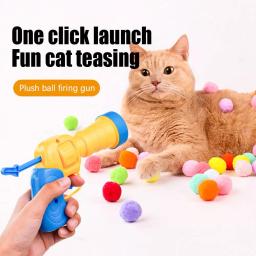 Brinquedo interativo treinamento de lançamento para gatos, Criativo Mini Jogos de Tiro, Stretch Plush Ball Toys, Pet Shop, Gatinho, Gato - Image 3