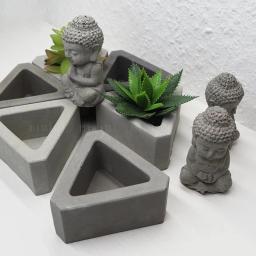 3d molde de silicone buda gesso escultura de concreto que faz a decoração da casa resina epóxi molde diy formas - Image 3