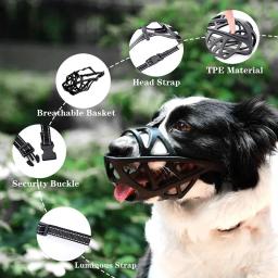 Ajustável macio Silicone Dog Muzzles, Anti Biting Pet Boca Máscara, Pequeno Médio e Grande Cães, Parar de latir, Mastigar Cesta, 4 Tamanhos - Image 4