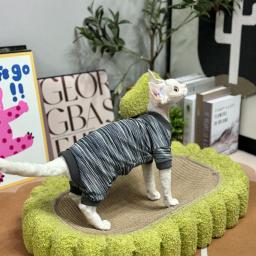 Casaco Sphynx de algodão macio para gatos, roupas de gato sem pêlos, camisa primavera para gatinhos, Devon Rex, sem mangas, camisa cinza para roupas de verão - Image 4