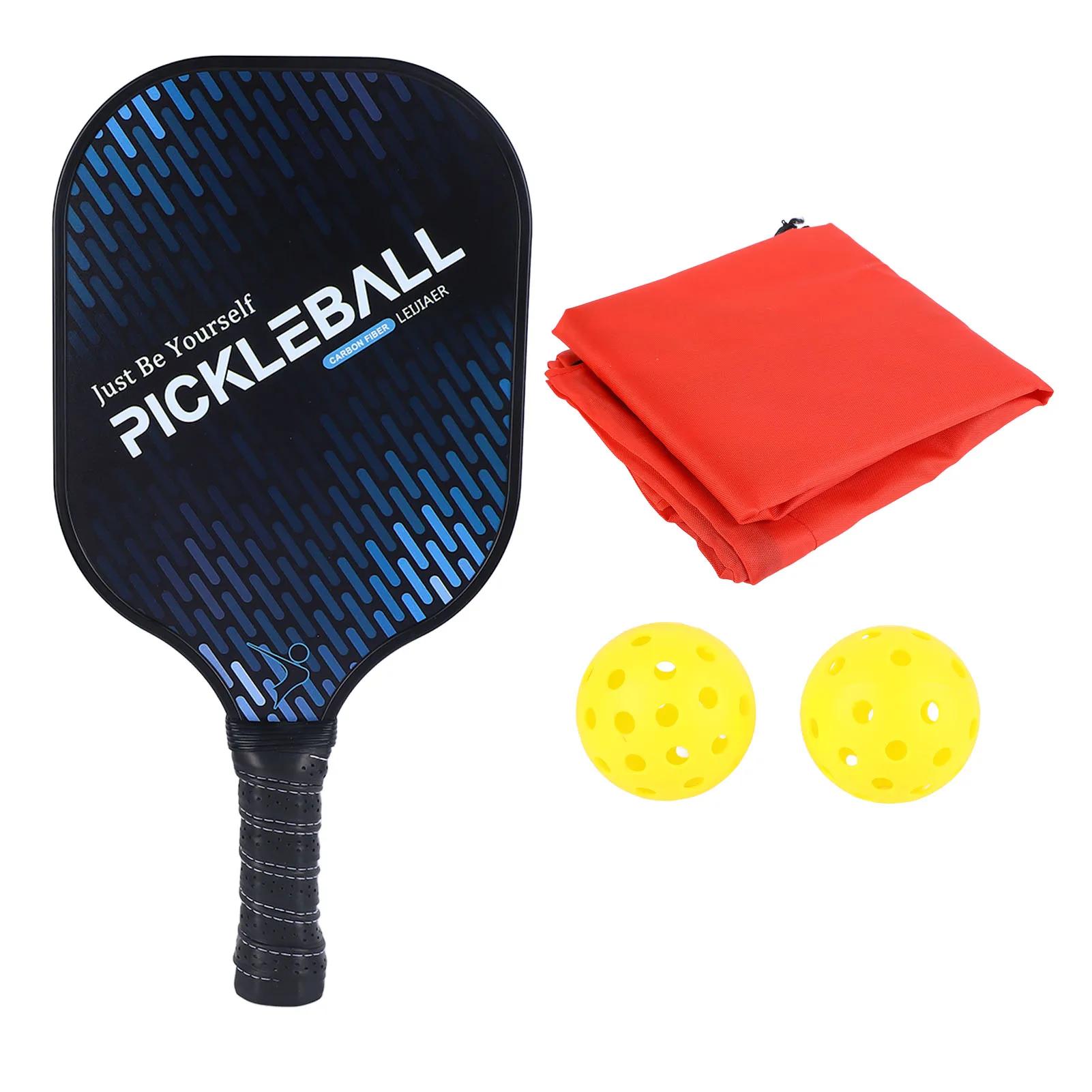 Lightweight Pickleball Paddles Set, Raquetes De Fibra De Carbono, 2 Bolas E Saco De Transporte, Elegante - Image 1