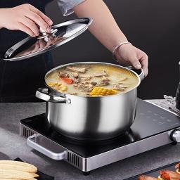 Conjunto de panelas de aço inoxidável de 4 peças, sem seleção de fogão, grande capacidade, adequado para cozinha - Image 4