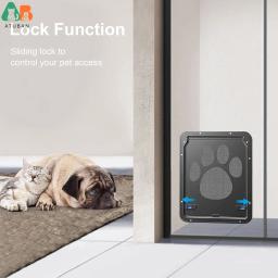 Porta de tela para animais de estimação, porta interna 8x10x0.4 polegadas, tela de aba magnética com tampa automática porta preta para cachorro e gato - Image 6