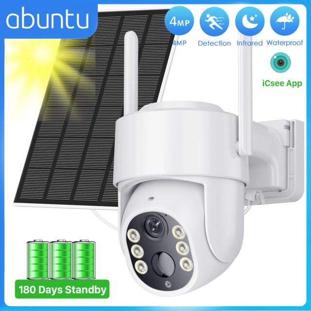 Câmera Solar Sem Fio para Vigilância ao Ar Livre com Detecção Humana PIR e Zoom Digital 4X