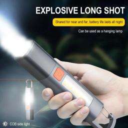 Josepaast-lanterna led super brilhante com gancho para camping, usb recarregável, à prova d'água, tocha, tocha, xpe, sd1023 - Image 1