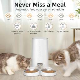 ROJECO-Alimentador Pet Automático, Smart Food Kibble Dispenser, Controle Remoto, Botão WiFi, Cat e Dog Acessórios - Image 2