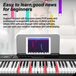 Piano elétrico dobrável multifuncional com pedal, portátil, teclado duplo, teclado eletrônico, BT Connect, 129 tons, bolsa, 88Key - Image 4